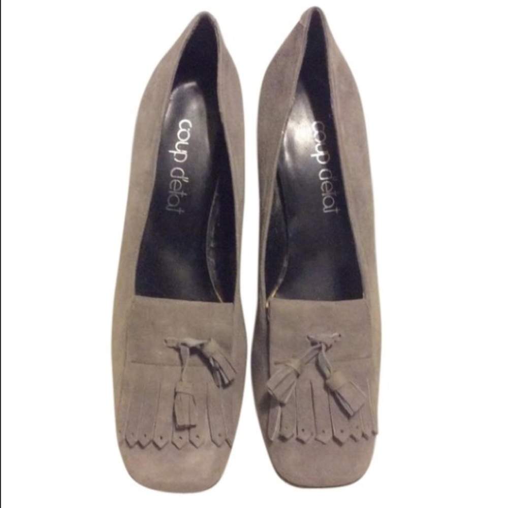 Coup Detat Vintage grey suede tassel heel